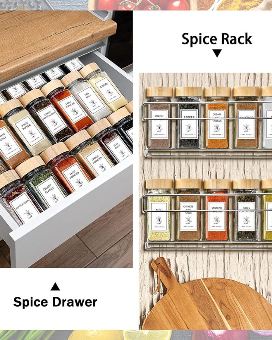 12pcs Glass Spice Jars with Labels, 150ml Empty Square Spice Containers, Glass Spice Jars with Bamboo Lids,Glass Food Storage Containers Jars,Labels Stickers,Silicone Collapsible Funnel,Brush,Spoon